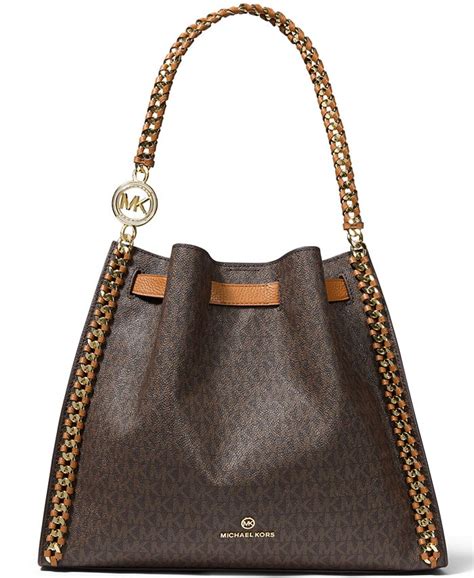 michael kors large chain shoulder bag gold peso|Michael Kors chain strap handbags.